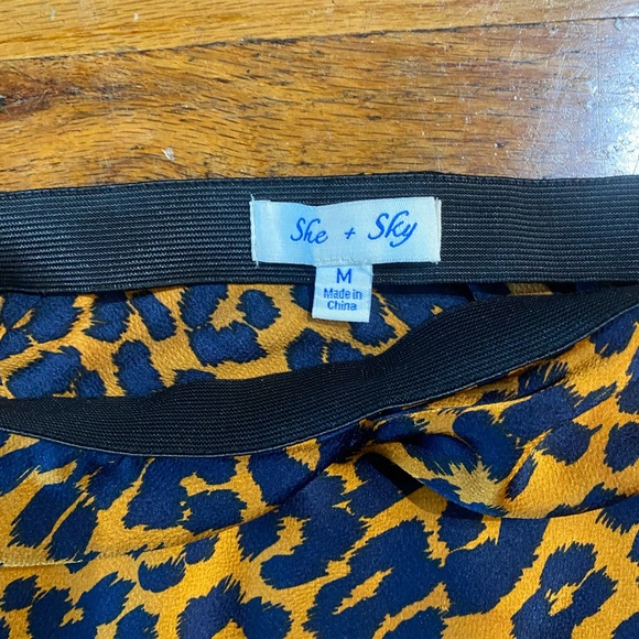 She & Sky Cheetah Print Midi Skirt - Picture 2 of 3